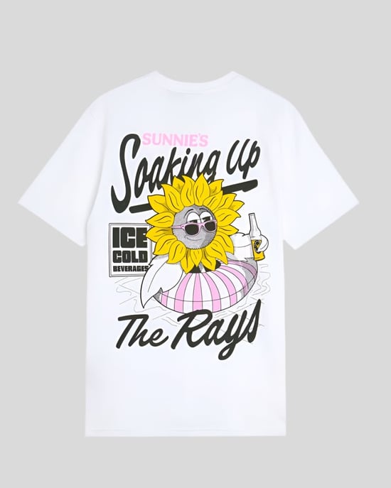 Lyle & Scott Sunnies T-Shirt mit Poolbar-Grafik – Weiß - Image 2