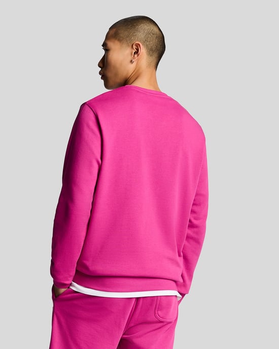 Lyle & Scott Sweatshirt mit Rundhalsausschnitt – Fuchsie - Image 3