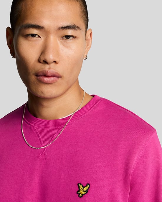 Lyle & Scott Sweatshirt mit Rundhalsausschnitt – Fuchsie - Image 4