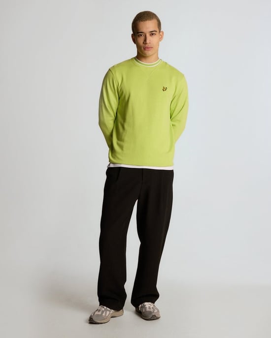 Lyle & Scott Sweatshirt mit Rundhalsausschnitt – Limettengrün - Image 2