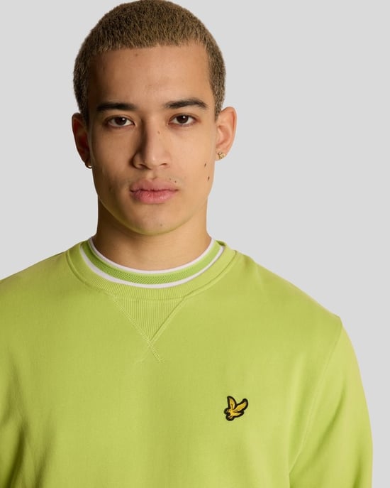Lyle & Scott Sweatshirt mit Rundhalsausschnitt – Limettengrün - Image 4