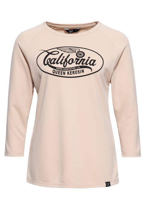 Queen Kerosin Damen Langarmshirt California ecru - Image 1