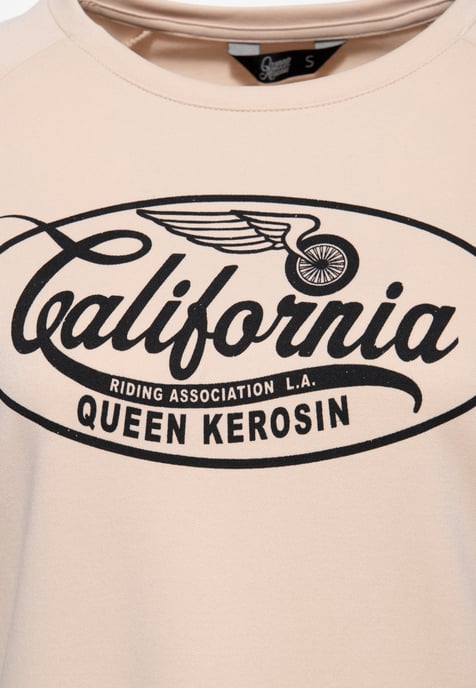 Queen Kerosin Damen Langarmshirt California ecru - Image 3