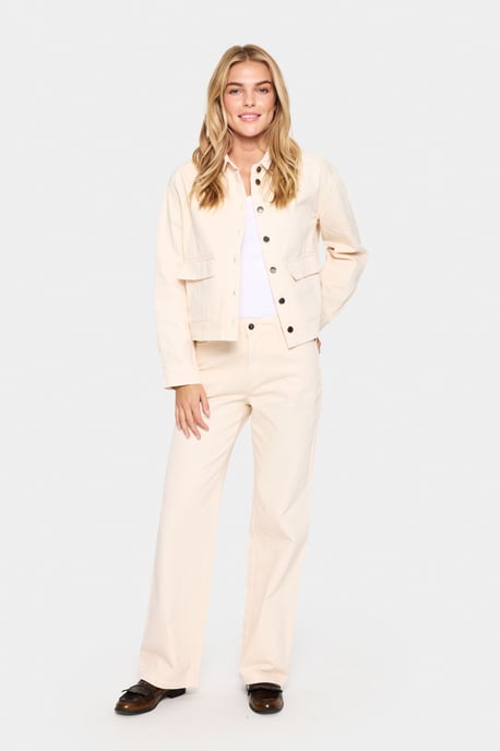 Jeans Gerade Passform Creme - Image 1
