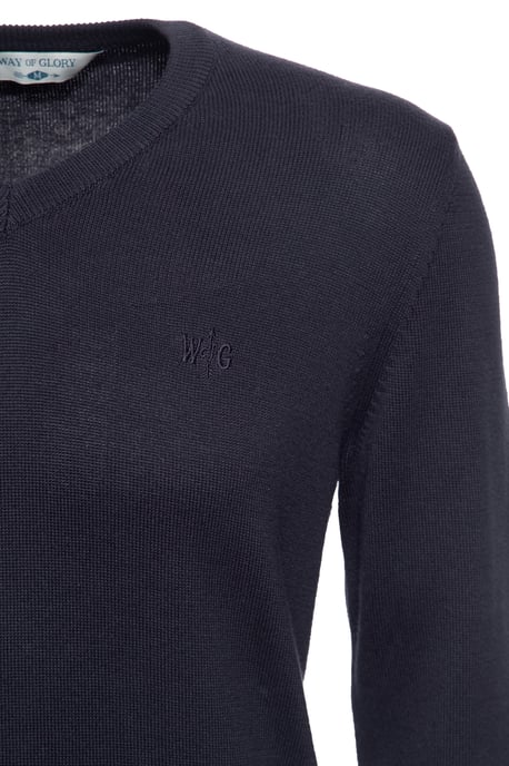 Way of Glory Herren WAY OF GLORY Herren Pullover mit V-Ausschnitt navy - Image 3
