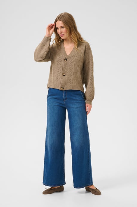 Strickjacke Straight fit Walnut Melange beige - Image 1