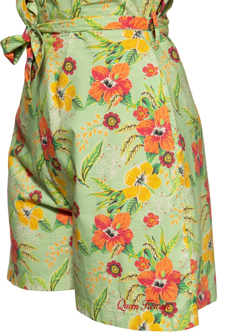 Queen Kerosin Damen Blusen Jumpsuit Hibiscus Mint mint - Image 4