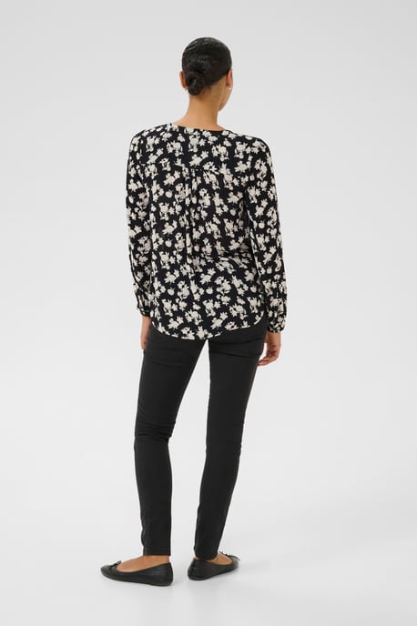 Langarm-Bluse Regular fit Black/Turtledove Flower Print - Image 2