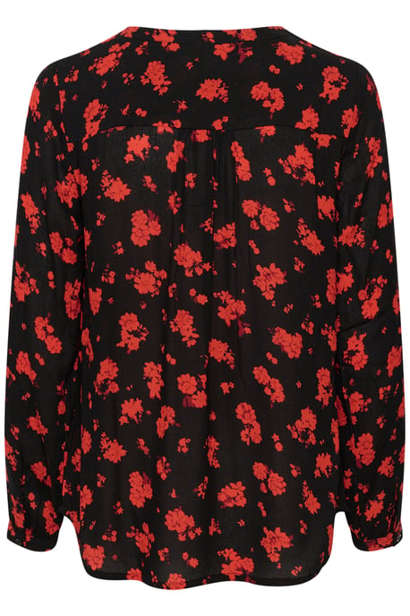 Langarm-Bluse Regular fit Black_Red Flower Print floral - Image 5