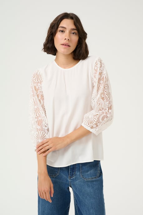 Langarm-Bluse Regular fit Chalk white - Image 3