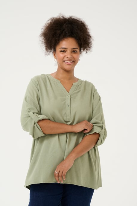 Langarm-Bluse Regular fit Oil Green - Image 3