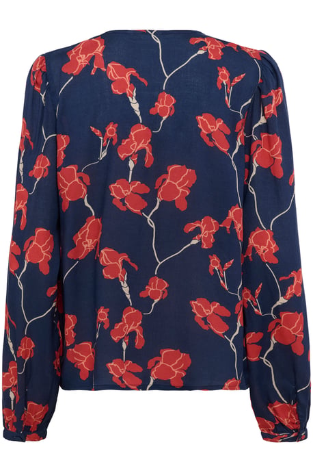 Langarm-Bluse Regular fit Midnight / Red Flowers floral - Image 2