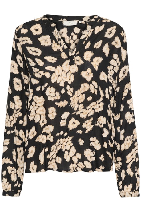 Langarm-Bluse Regular fit Black/Sand Leo Print - Image 4