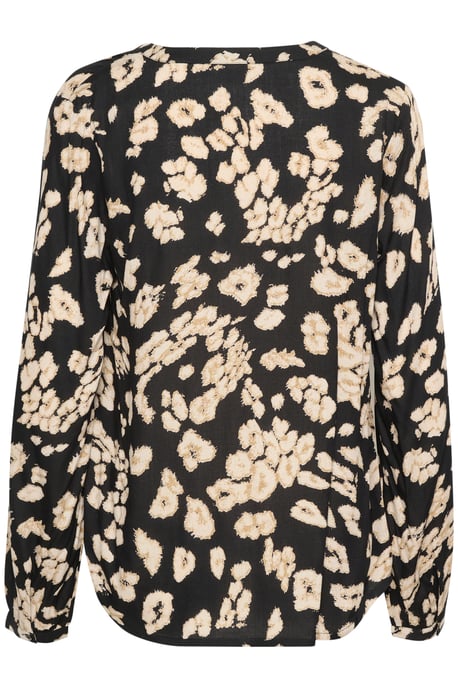 Langarm-Bluse Regular fit Black/Sand Leo Print - Image 5