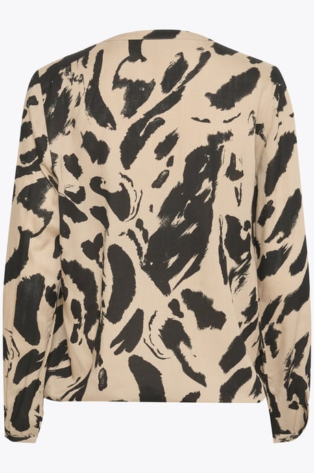Langarm-Bluse Regular fit Black/Feather Gray Leo leopard - Image 5