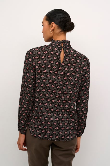 Langarm-Bluse Regular fit Black_Rosa Flowers floral - Image 3