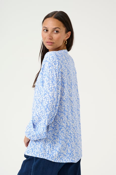 Langarm-Bluse Loose fit Blue/Chalk Graphic Print blue white - Image 3