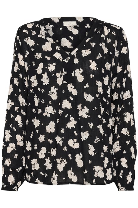 Langarm-Bluse Regular fit Black/White Flower Print floral - Image 4