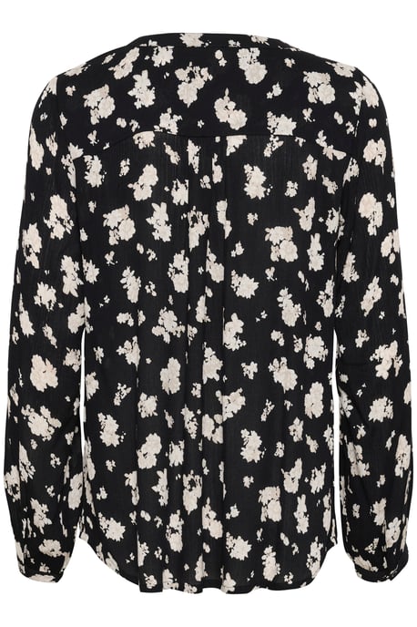 Langarm-Bluse Regular fit Black/White Flower Print floral - Image 5