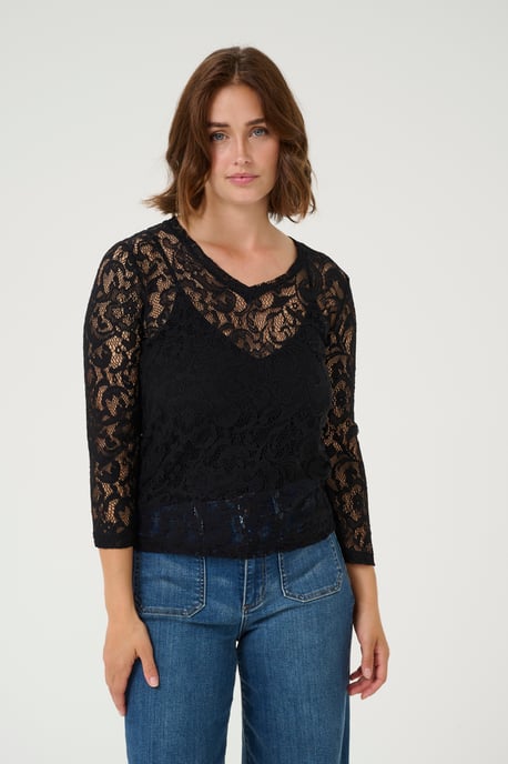 Langarm-Bluse Regular fit Black - Image 3