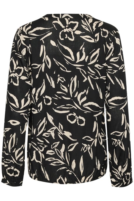 Langarm-Bluse Regular fit Black/Sand Painted Flower - Image 5