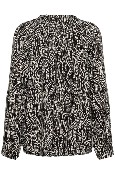 Langarm-Bluse Regular fit Black wavy dots - Image 5