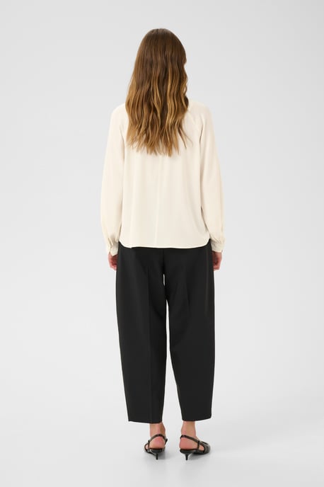 Langarm-Bluse Gerade Passform Whisper White - Image 2