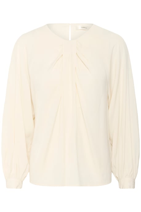 Langarm-Bluse Gerade Passform Whisper White - Image 4