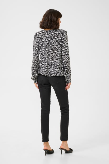 Langarm-Bluse Regular fit Black/Moonstruck Retro Print black darkgrey - Image 3