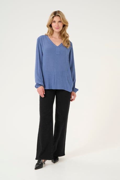 Langarm-Bluse Regular fit Blue Indigo - Image 1