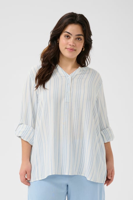 Langarm-Bluse Regular fit Chalk/Soft Chambray Stripe white blue - Image 3