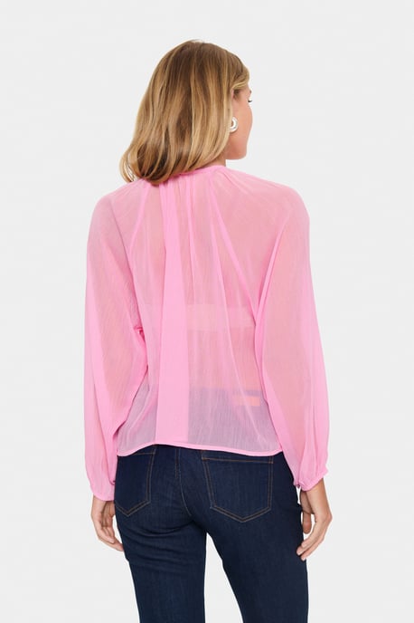 Langarm-Bluse Lockere Passform Begonia Pink pink - Image 3