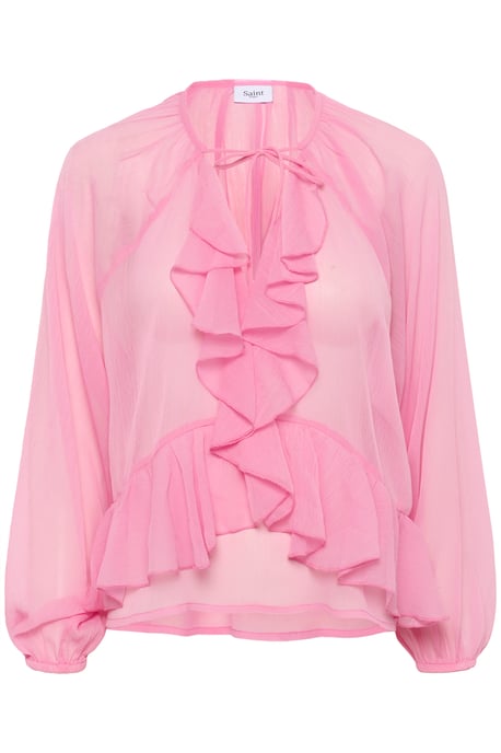 Langarm-Bluse Lockere Passform Begonia Pink pink - Image 4