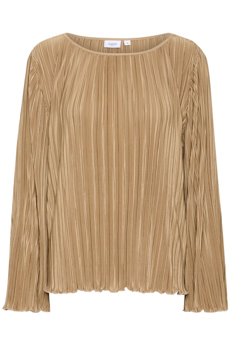 Langarm-Bluse Gerade Passform Dune beige - Image 4