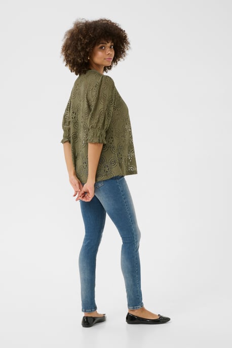 Langarm-Bluse Relaxed fit Dusky Green - Image 2