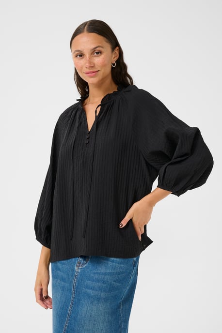 Langarm-Bluse Loose fit Black - Image 3