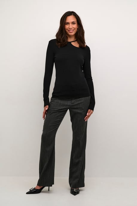Langarm-Bluse Slim fit Black Deep - Image 1