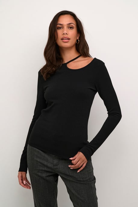 Langarm-Bluse Slim fit Black Deep - Image 2