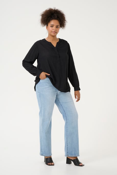 Langarm-Bluse Regular fit Black - Image 2