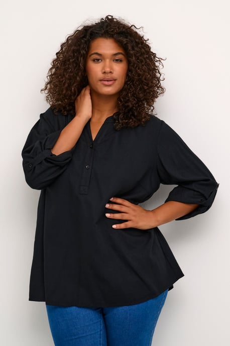 Langarm-Bluse Regular fit Black - Image 4