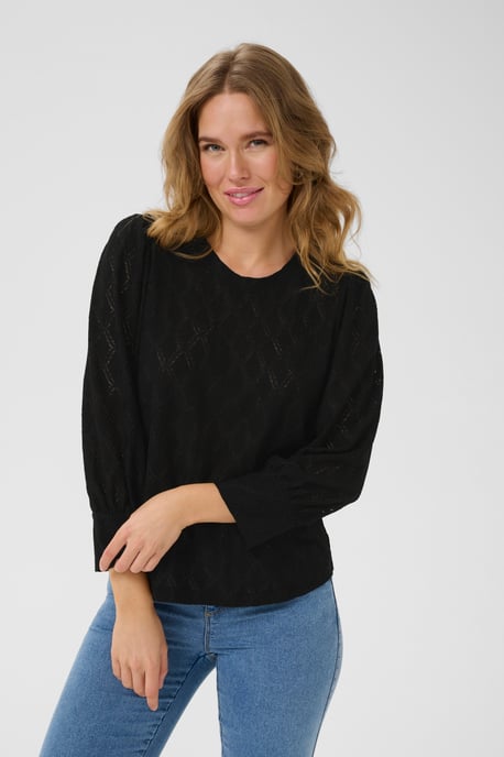 Langarm-Bluse Regular fit Black - Image 3