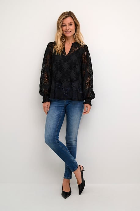 Langarm-Bluse Relaxed fit Blac - Image 2