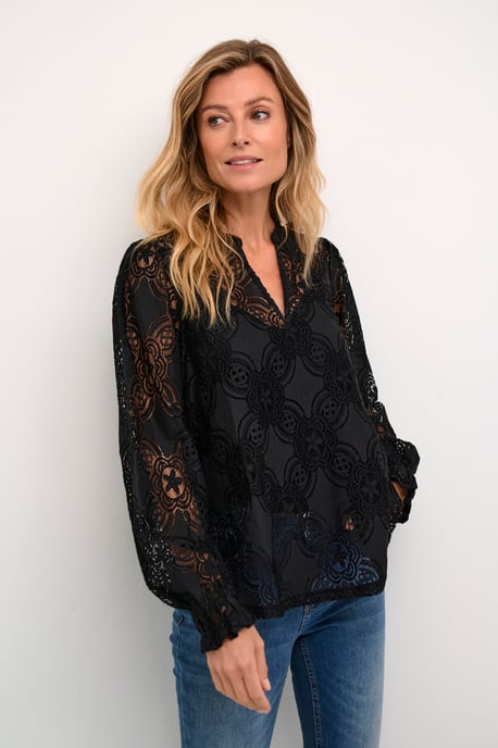 Langarm-Bluse Relaxed fit Blac - Image 4