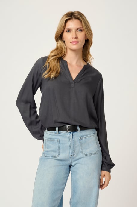 Langarm-Bluse Regular fit Black Oyster - Image 5