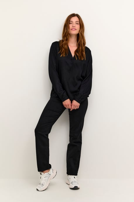 Langarm-Bluse Regular fit Black - Image 2
