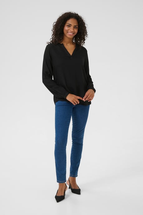 Langarm-Bluse Regular fit Black - Image 3