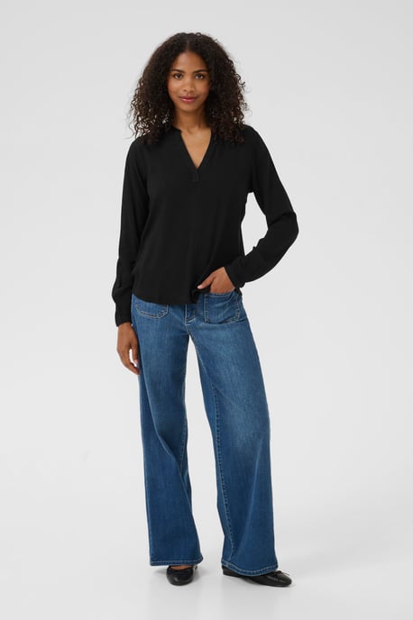 Langarm-Bluse Regular fit Black - Image 4
