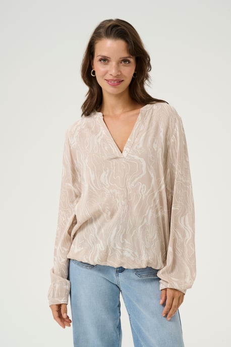 Langarm-Bluse Regular fit Feather Gray,Chalk Print grey white - Image 3