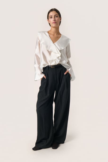 Langarm-Bluse Lockere Passform Whisper White - Image 1