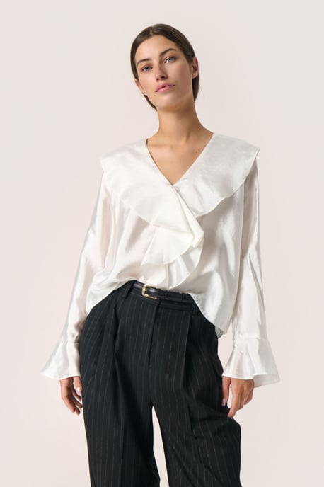 Langarm-Bluse Lockere Passform Whisper White - Image 2